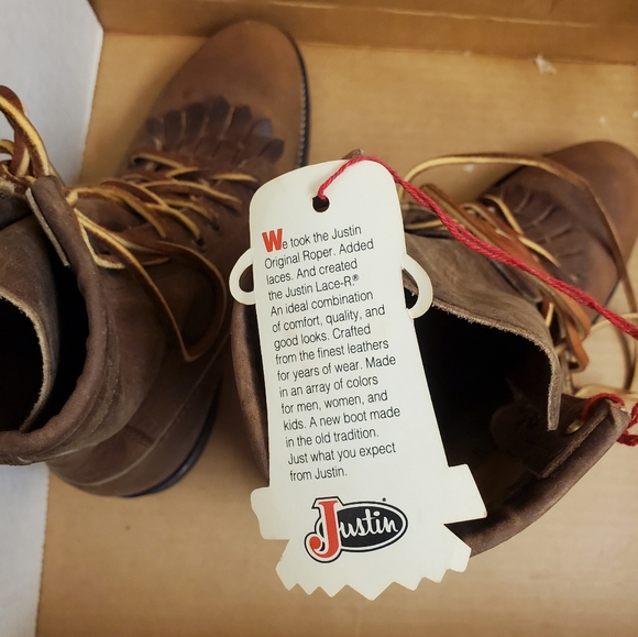 New with tags and box Vintage real Leather Justin women's boots size 4 B - Picture 6 of 12